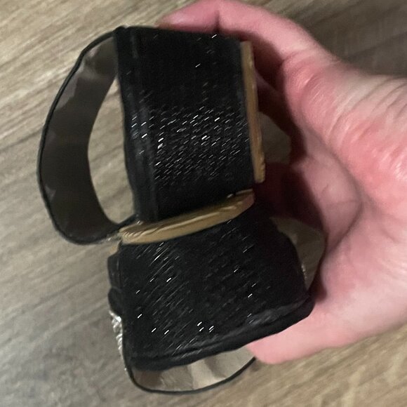 Verano Rio Women's Black & Silver Rhinestone Slide Wedge Sandals  Size 8 - Picture 8 of 9